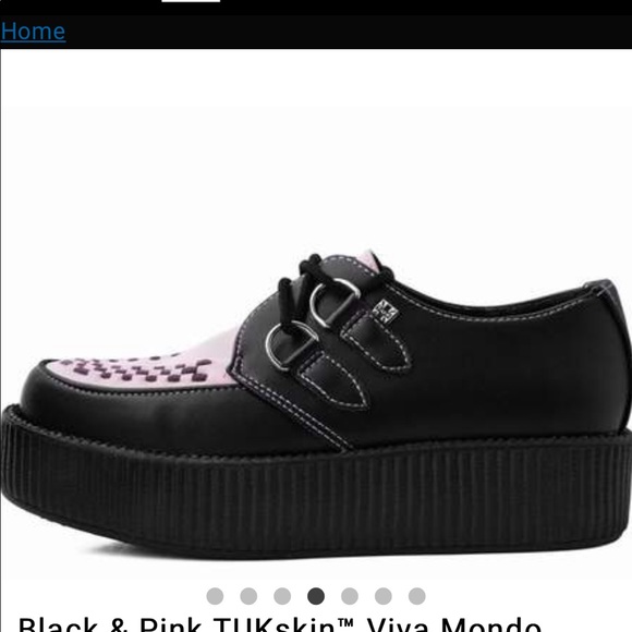 Black and pink T.U.K skin viva mondo creepers - Picture 3 of 4